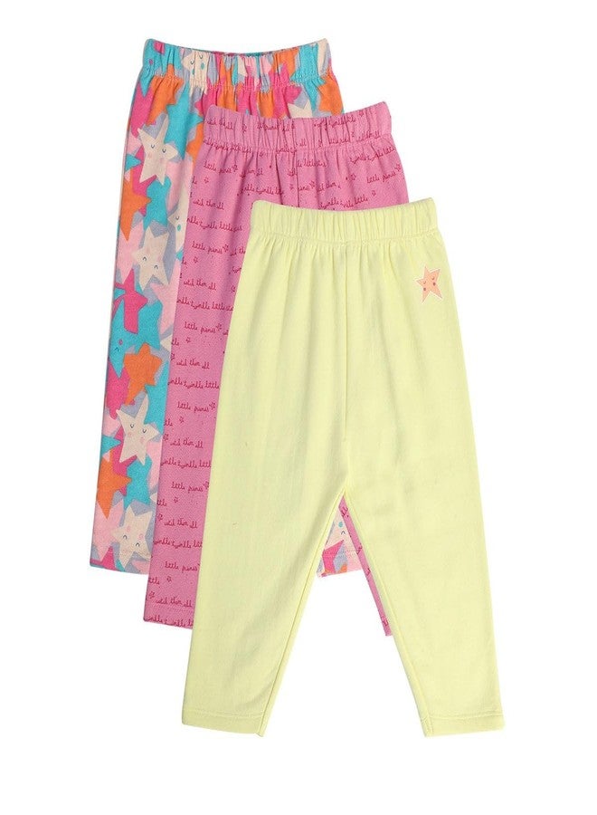 miniklub Baby Full Length Knitted Cotton Multi Color Bottom, Pack Of 3 (6-9M) - Image 1