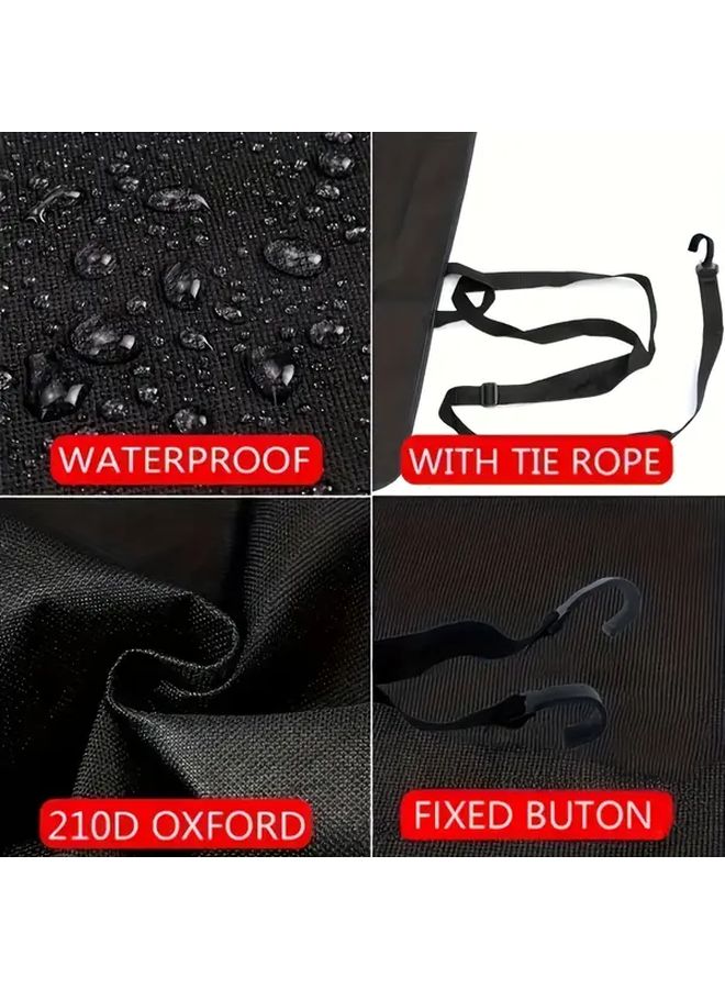 69.29x44.88 Inch Black Oxford Cloth RV Rear Door Sunshade Blocks Sunlight And Rain - Image 5