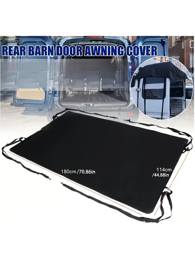 69.29x44.88 Inch Black Oxford Cloth RV Rear Door Sunshade Blocks Sunlight And Rain - Image 2