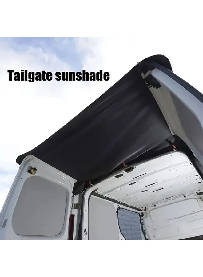 69.29x44.88 Inch Black Oxford Cloth RV Rear Door Sunshade Blocks Sunlight And Rain - Image 1