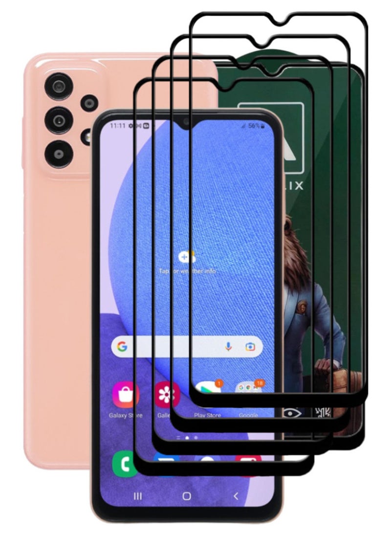 ACLIX 4 Pieces Antistatic ESD Dustproof Premium Quality High Definition Tempered Glass Screen Protector Designed For Samsung Galaxy A23 - Image 1