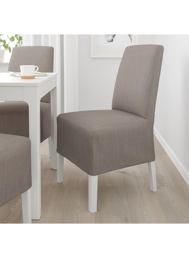 Zaboon Chair W Medium Long Cover, White/Nolhaga Grey/Beige - Image 3