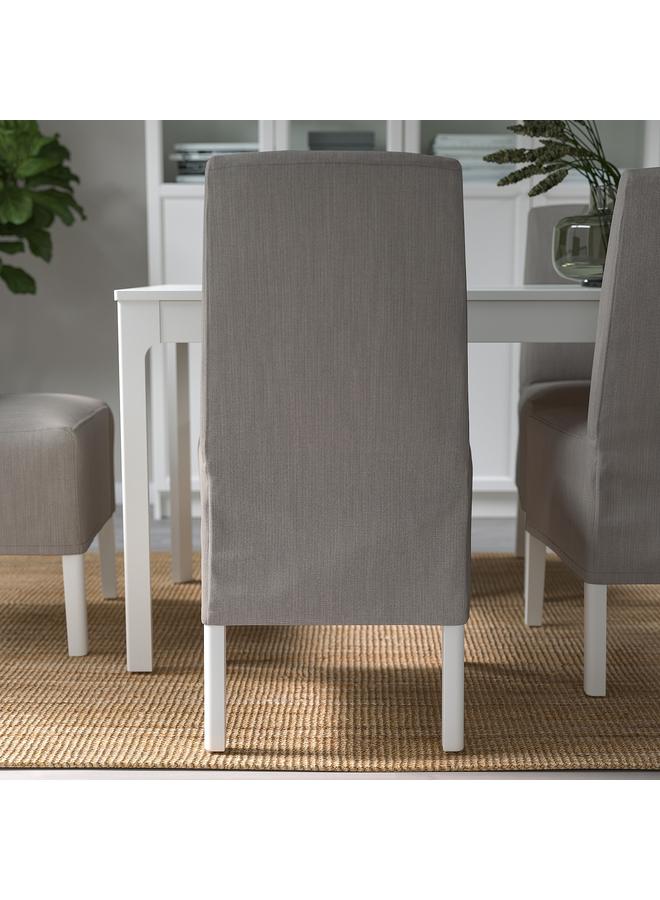 Zaboon Chair W Medium Long Cover, White/Nolhaga Grey/Beige - Image 5