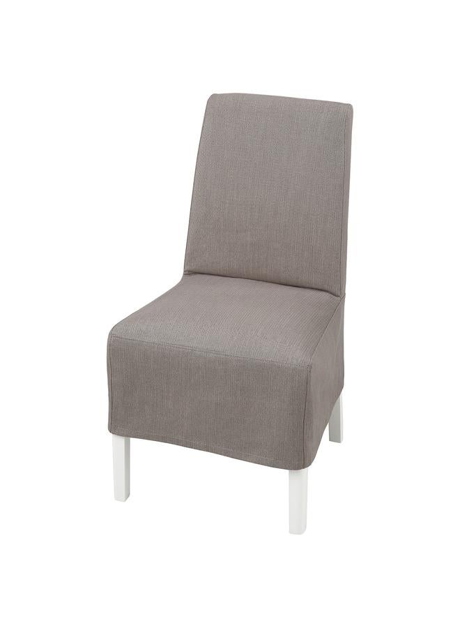 Zaboon Chair W Medium Long Cover, White/Nolhaga Grey/Beige - Image 1