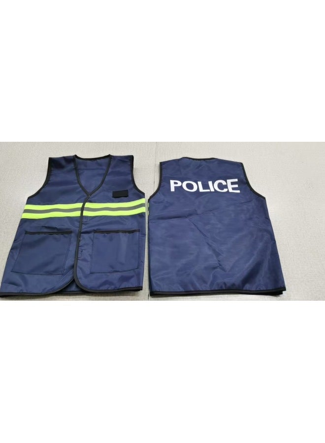 Loquat Children's  Costume Doctor Consumption And Other Professional Role-playing Play House Manufacturers Wholesale-Colour:Vest Navy Blue Police Uniform-45g - Image 1