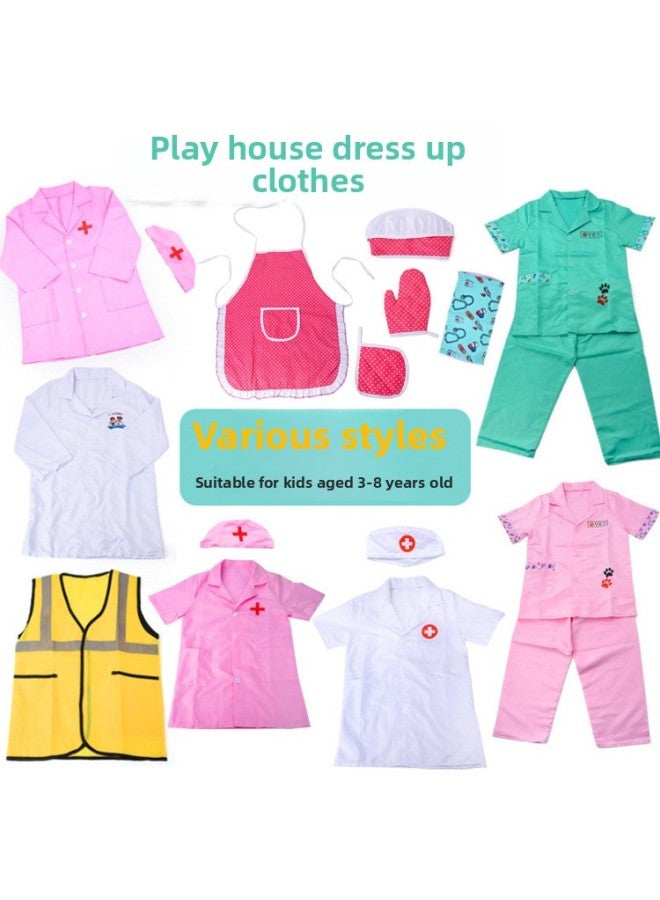 Loquat Children's  Costume Doctor Consumption And Other Professional Role-playing Play House Manufacturers Wholesale-Colour:Vest Navy Blue Police Uniform-45g - Image 2