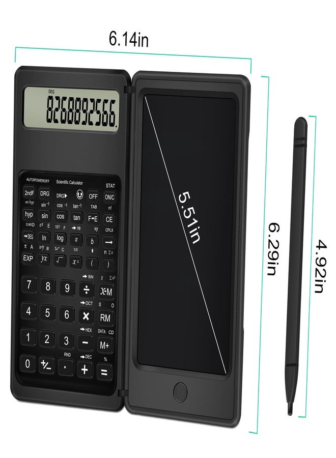 TRELC Scientific Calculator with Notepad, TRELC 10 Digits LCD Display Foldable Scientific Calculator, Portable Calculator with Erasable Writing Tablet for Middle School High School Students - Image 5