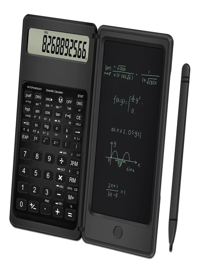 TRELC Scientific Calculator with Notepad, TRELC 10 Digits LCD Display Foldable Scientific Calculator, Portable Calculator with Erasable Writing Tablet for Middle School High School Students - Image 1