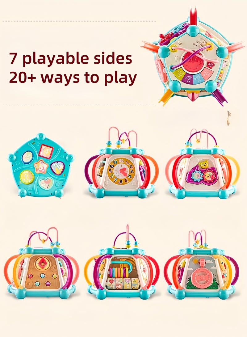 7 in 1 Multifunctional toys,Heptahedron clapping drum Children clapping drums with their hands Multi-functional musical toys Educational toys Color cognition Early childhood toys for children Birthday gifts  - Image 3