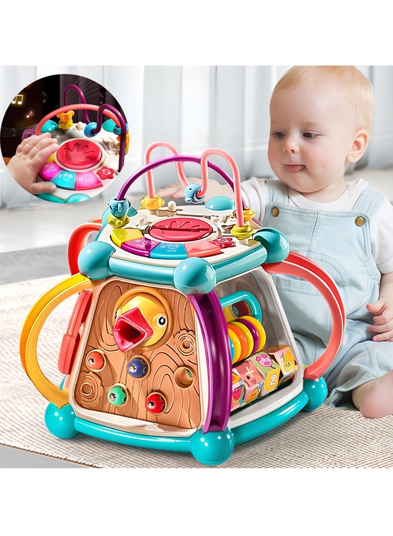 7 in 1 Multifunctional toys,Heptahedron clapping drum Children clapping drums with their hands Multi-functional musical toys Educational toys Color cognition Early childhood toys for children Birthday gifts  - Image 1