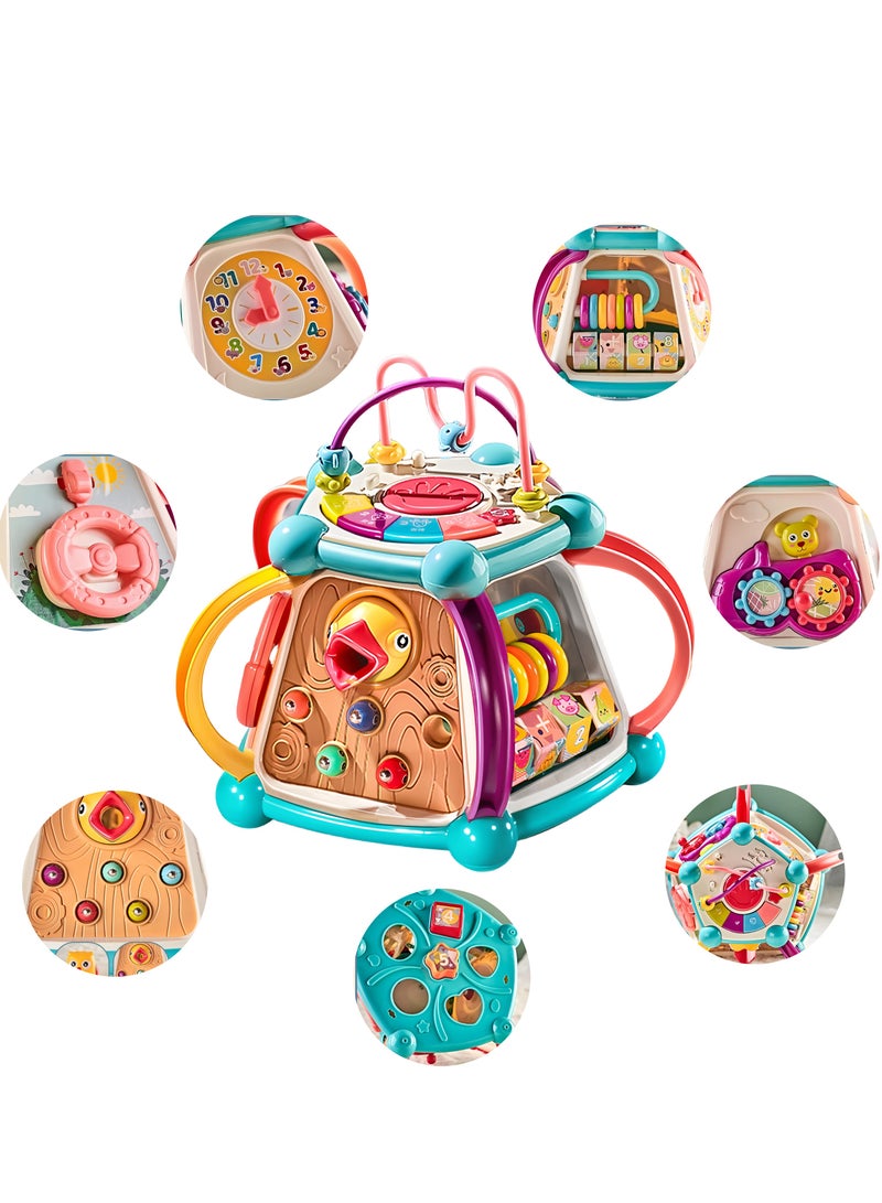 7 in 1 Multifunctional toys,Heptahedron clapping drum Children clapping drums with their hands Multi-functional musical toys Educational toys Color cognition Early childhood toys for children Birthday gifts - Image 1