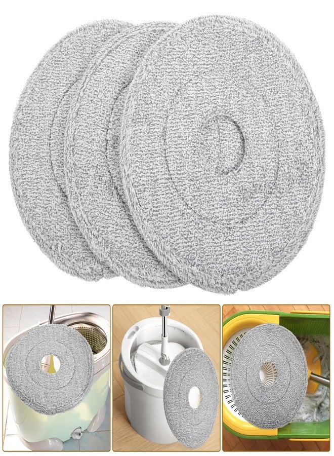 Yardenfun 3-Pack Replacement Mop Heads Round Microfiber Mop Pads Washable Cleaning Heads for Hardwood Tile Marble Floors Durable Refills - Image 4