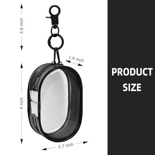 Linsaner 1|2|4 Pack Available Storage Bag for Organizing Data Cables, Earphone, Chargers, Keys, Change, Blind Box Doll Transparent Display Bag, Tech Pouch (Black, 1 Pack) - Image 2
