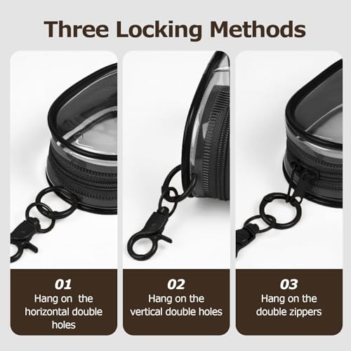 Linsaner 1|2|4 Pack Available Storage Bag for Organizing Data Cables, Earphone, Chargers, Keys, Change, Blind Box Doll Transparent Display Bag, Tech Pouch (Black, 1 Pack) - Image 3