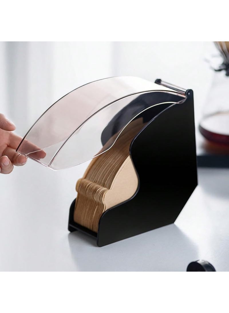 saykfoe Coffee Filter Paper Holder, with Dust Cover Holds 100 Filter Papers Dustproof Design Keeps Filter Papers Clean and Dry - Image 4