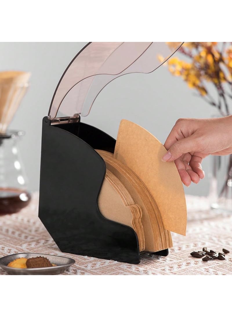 saykfoe Coffee Filter Paper Holder, with Dust Cover Holds 100 Filter Papers Dustproof Design Keeps Filter Papers Clean and Dry - Image 3