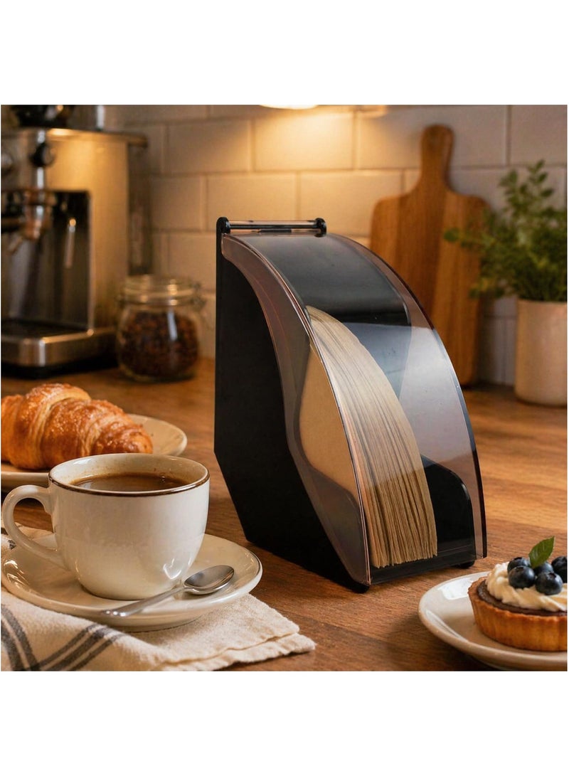 saykfoe Coffee Filter Paper Holder, with Dust Cover Holds 100 Filter Papers Dustproof Design Keeps Filter Papers Clean and Dry - Image 2