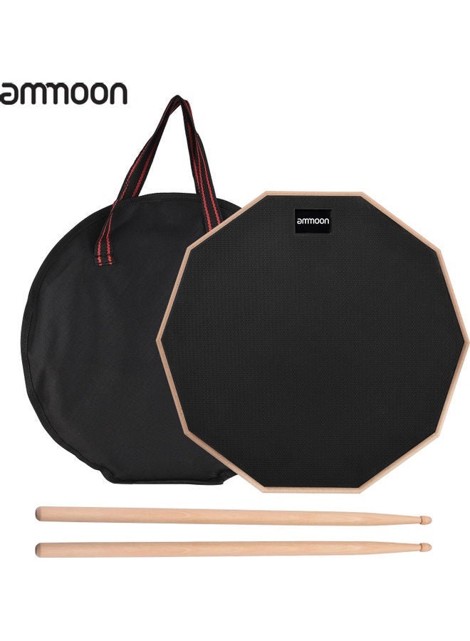 ammoon Drum Practice Pad With Sticks And Carry Bag 8inch ten-sided orange matte drum head - Image 3