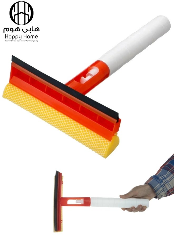 هابي هوم ممسحة رذاذ لتنظيف النوافذ 3 في 1 مع زجاجة رذاذ قابلة للإزالة وإسفنجة وفرشاة تنظيف، ومجموعة زجاجات رذاذ للبلاط، والدش، ونافذة السيارة (قطعة واحدة، أحمر) - Image 1