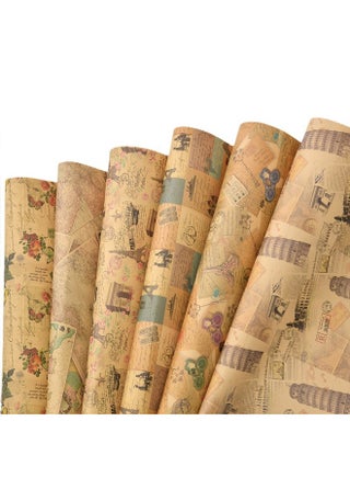 6 Sheets Gift Wrapping Paper With Accessories,Holiday Gift Wrapping Paper,Birthday Gift Box Gift Wrapping DIY, Gift Wrapping Paper for Birthday, Holiday, Wedding, Party,Kids Gift Wrapping (70cmX50cm) - view 2