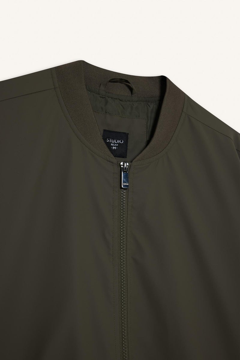 DeFacto Green Man Slim Fit Lined Water Repellent Bomber Jacket Casual - Image 5