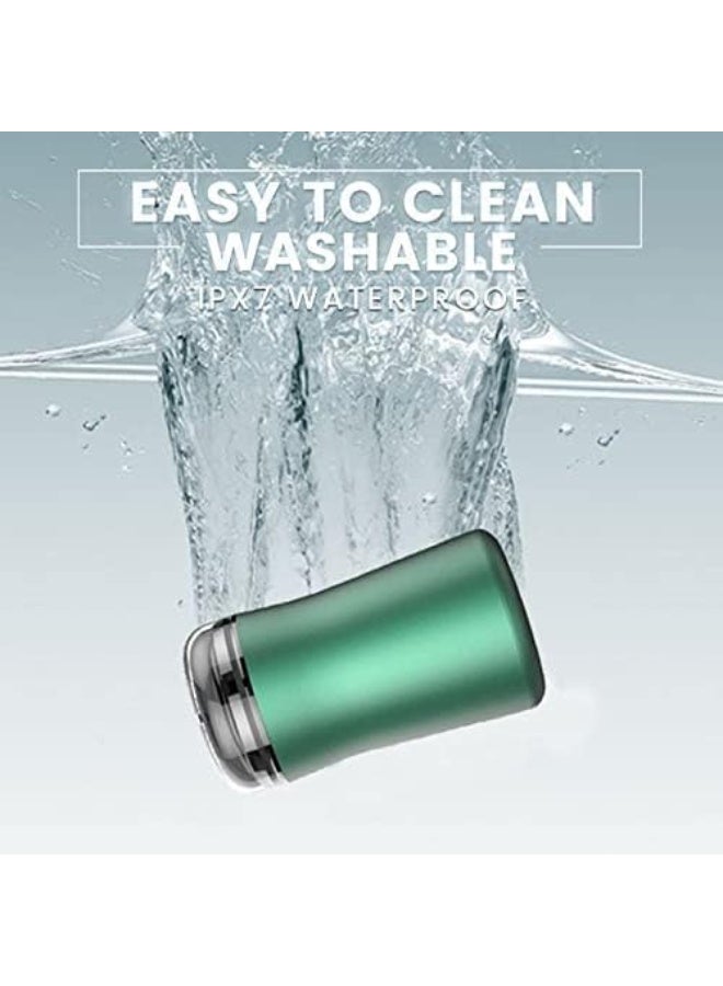 Mini Portable Electric Shaver for Men, Washable IPX7 Waterproof Electric Razor, Green - Image 3