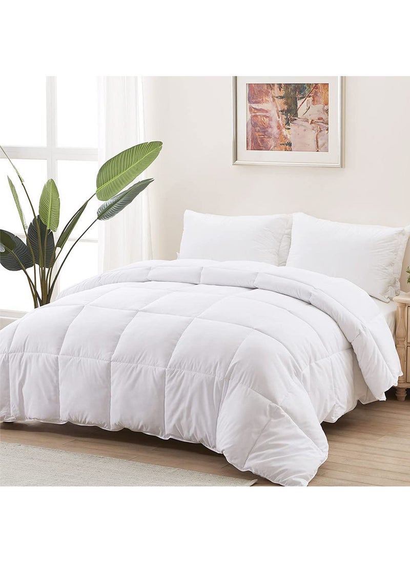 Sleep night - Soft Polyester Duvet Insert Comforter, Soft Lightweight White All Season Down Alternative Quilted Duvet Comforter Single Size 150x230 cm - Image 1