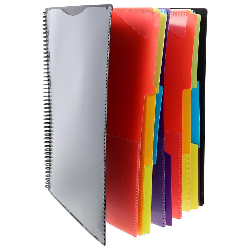 12 Page Coil Design File Folder Plastic Document Organizer With Pockets - Image 2