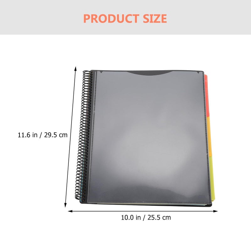 12 Page Coil Design File Folder Plastic Document Organizer With Pockets - Image 3