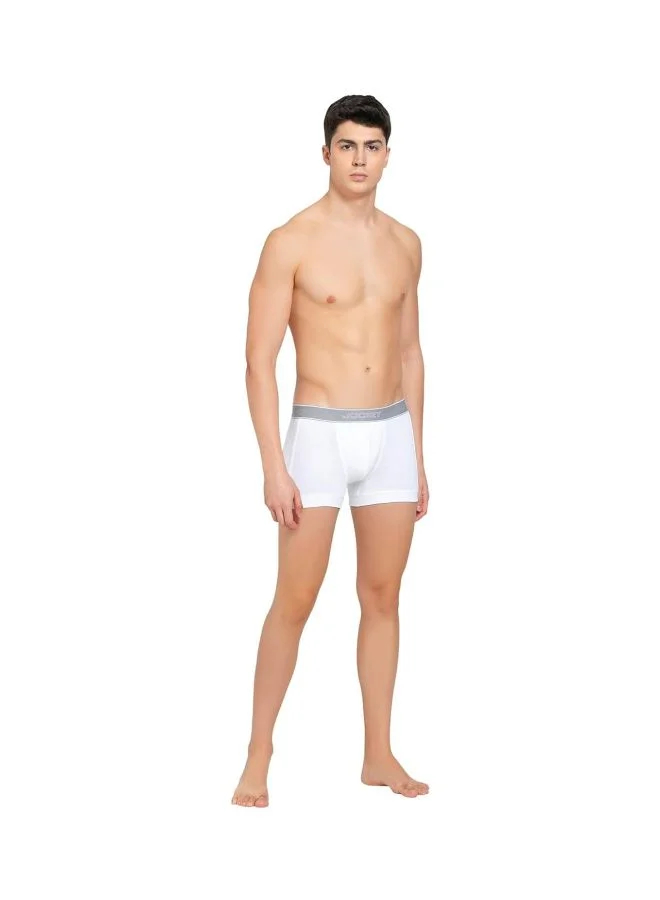 JOCKEY JOCKEY 1015 Super Combed Cotton Rib Solid Trunk for Men - White | StayFresh Antimicrobial Treatment | Ultra-Soft & Label-Free Comfort | Ride-Up Resistant