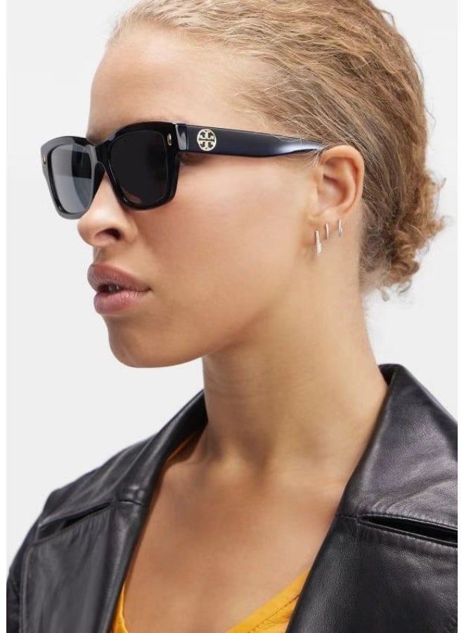 Tory Burch Black Rectangular Sunglasses - Image 3