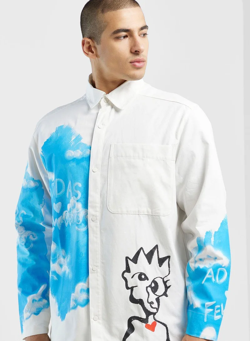 adidas Originals adidas FEWO LS SHIRT White Originals Men OTHER SHIRTS