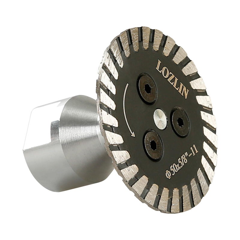 LOZLIN 50mm Diamond Saw Blade (5/8-11 Arbor) with Removable Flange - Engraving & Grinding Disc for Granite, Marble, Stone, Concrete - Compact Carving Tool for Angle Grinders, Rotary Tools, and Power Drills - Image 1