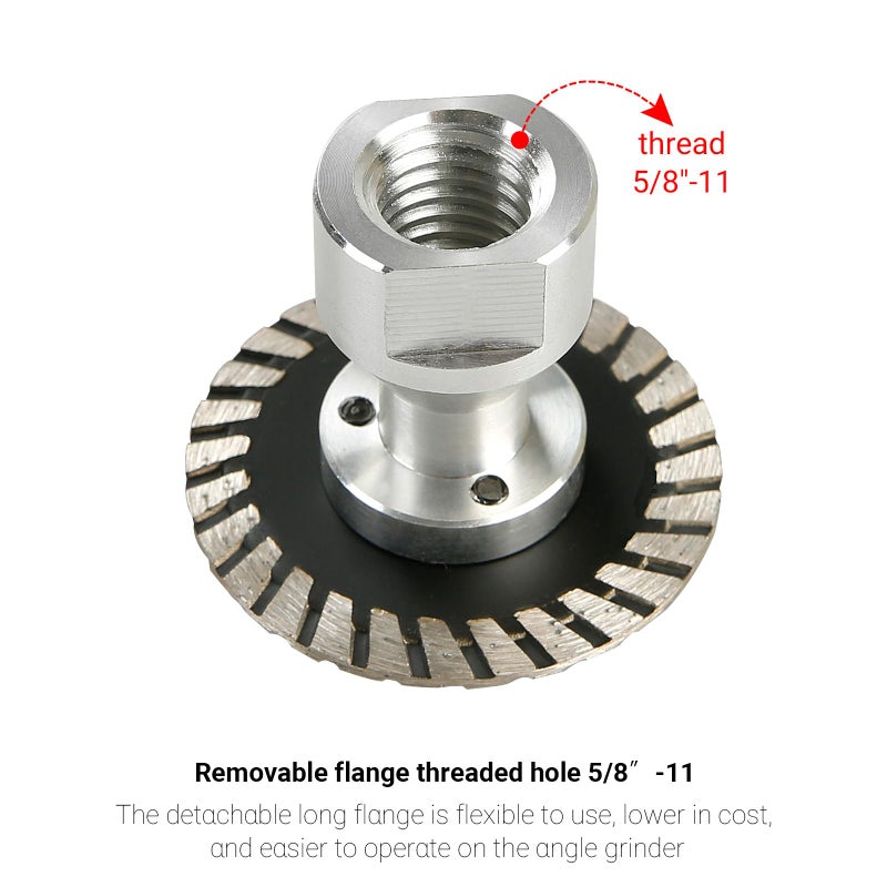 LOZLIN 50mm Diamond Saw Blade (5/8-11 Arbor) with Removable Flange - Engraving & Grinding Disc for Granite, Marble, Stone, Concrete - Compact Carving Tool for Angle Grinders, Rotary Tools, and Power Drills - Image 5