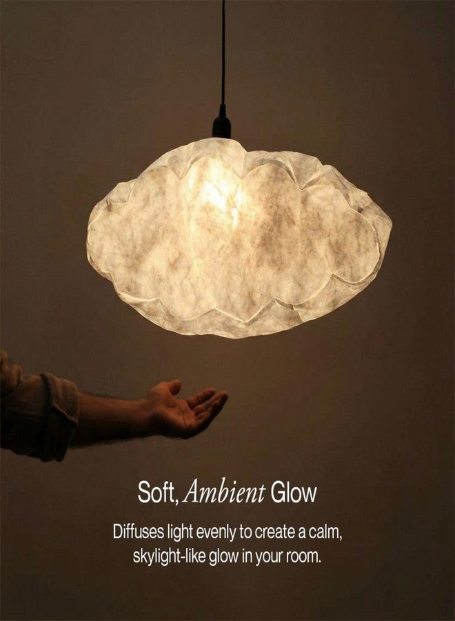 FIG Living Cloud Pendant Lamp (Off-White) | Recycled Synthetic Handcrafted Ceiling Lamp | Best for Living Room, Dining Room, Hallway | Modern Design Hanging Light | Wedding Gift (Bulb not Included) - Image 5