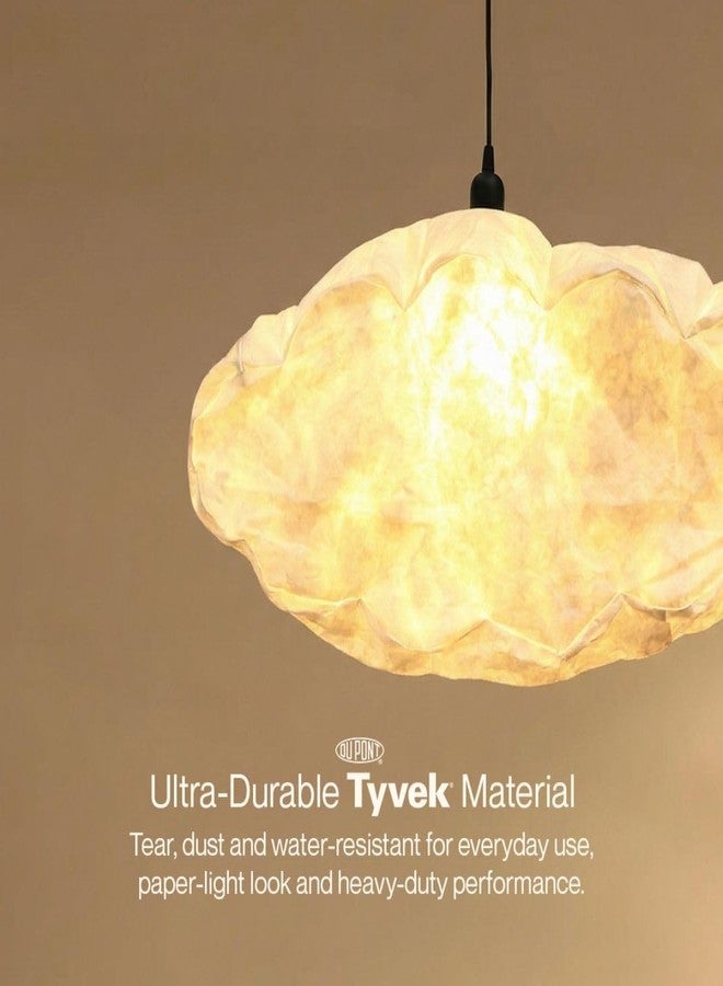 FIG Living Cloud Pendant Lamp (Off-White) | Recycled Synthetic Handcrafted Ceiling Lamp | Best for Living Room, Dining Room, Hallway | Modern Design Hanging Light | Wedding Gift (Bulb not Included) - Image 2