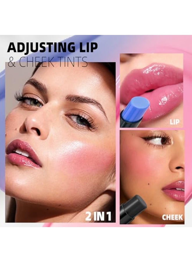 كيو آي بست 2 قطعة من أحمر الشفاه المتغير اللون، تعديل حموضة الشفاه، لمسة لامعة لتعديل حموضة الشفاه، رائع جداً - لمسة لامعة لتعديل حموضة الشفاه والخدود - Image 4