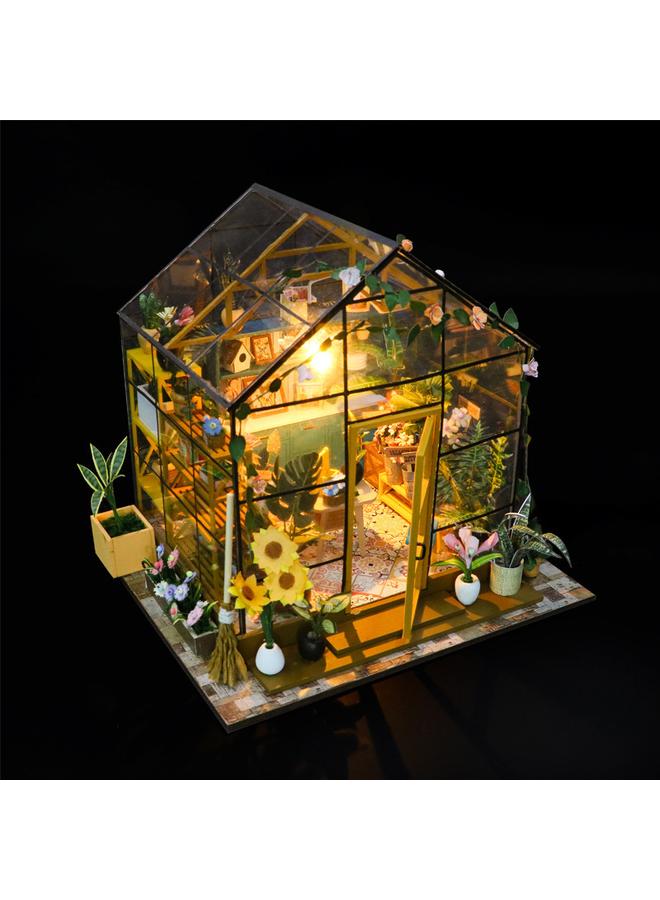 Bluejw Hongda Diy Cabin Sunshine Flower House 3D Stereo Assembled Book Stand Building Model Adult Decompression Toy Gift - Image 4