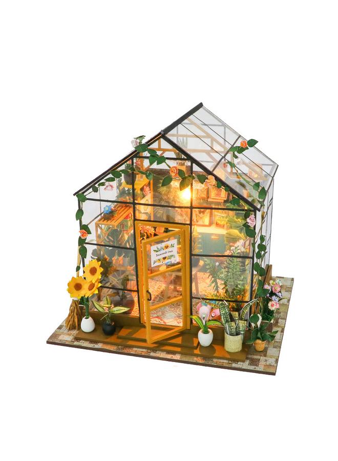 Bluejw Hongda Diy Cabin Sunshine Flower House 3D Stereo Assembled Book Stand Building Model Adult Decompression Toy Gift - Image 5