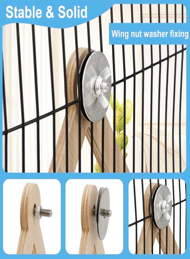 DINTSTYLE Bird Stand Perch,Interactive Rocking Parakeet Perch, Wooden Exercise Wheel Cockatiel, Parrot Swing,Bird Playground Play Stands for Conure Budgie(A) - Image 4