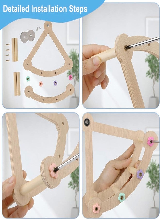DINTSTYLE Bird Stand Perch,Interactive Rocking Parakeet Perch, Wooden Exercise Wheel Cockatiel, Parrot Swing,Bird Playground Play Stands for Conure Budgie(A) - Image 3