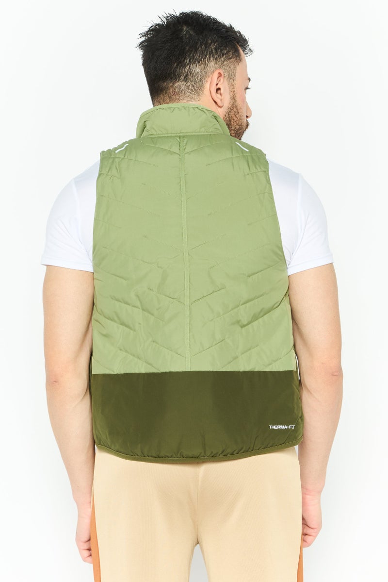 Nike Men Sportswear Fit Sleeveless Outdoor Windbreaker Vest, Green - Image 4