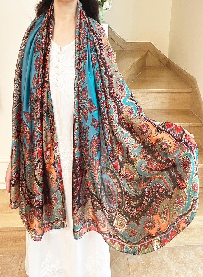 FONYVE Long Silk Like Scarf Lightweight Satin Scarves Large Sunscreen Shawl Wrap for Women - Image 3