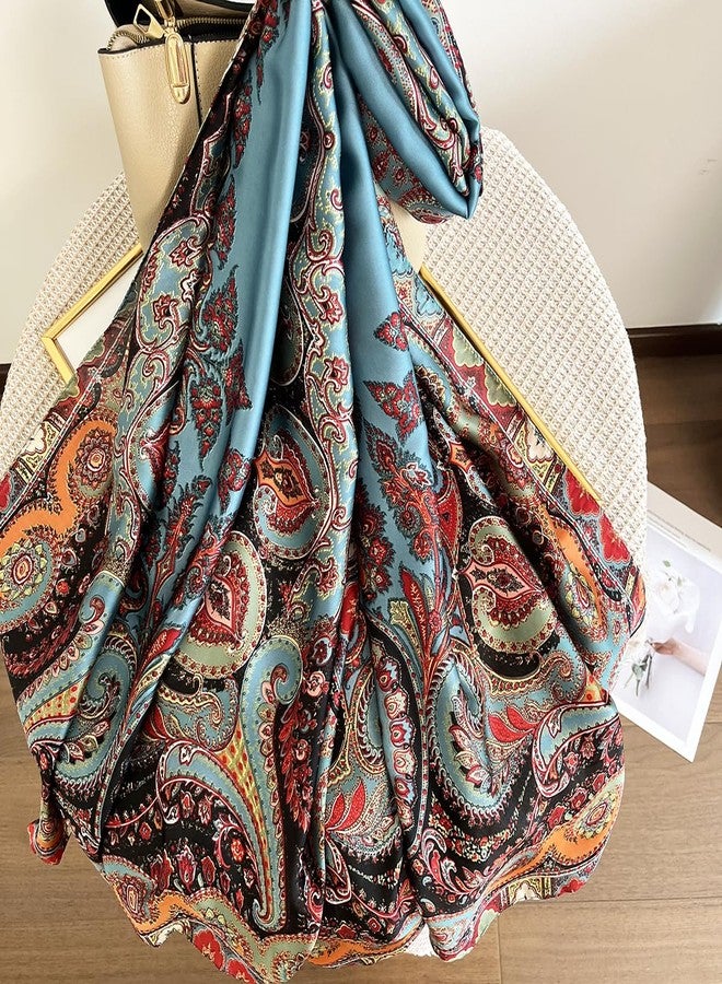 FONYVE Long Silk Like Scarf Lightweight Satin Scarves Large Sunscreen Shawl Wrap for Women - Image 4