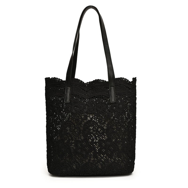 2024 Women'S Bag Retro Lace Fairy Bag Ins Simple French Niche Design Large Capacity Tote