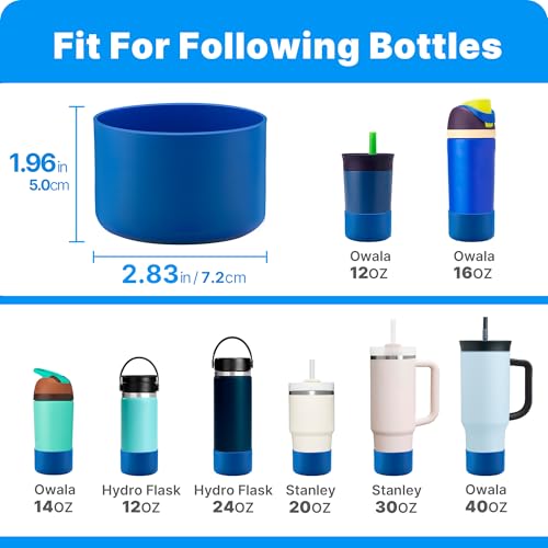 Bluwing Silicone Boot for Owala Kids Water Bottle 14/16 oz, Anti-Slip Protective Sleeve Bottom Protector for Owala Kids Tumbler 12oz, FreeSip 16oz(Yellow) - Image 5