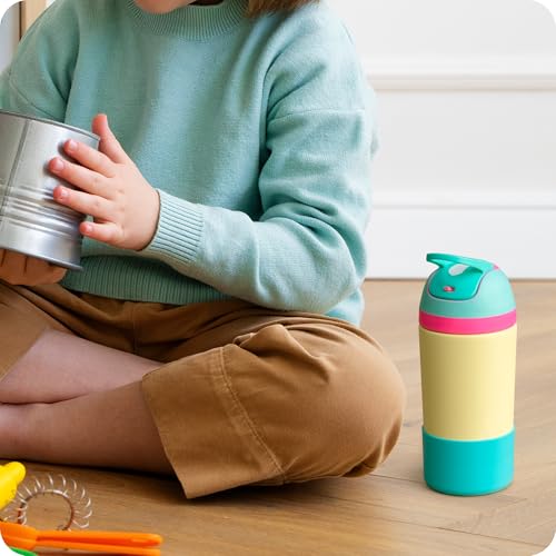 Bluwing Silicone Boot for Owala Kids Water Bottle 14/16 oz, Anti-Slip Protective Sleeve Bottom Protector for Owala Kids Tumbler 12oz, FreeSip 16oz(Yellow) - Image 3