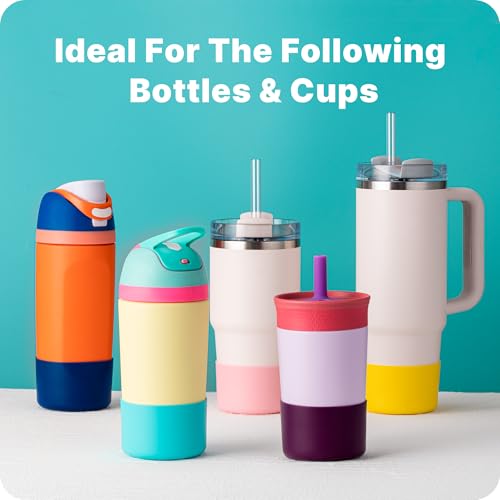 Bluwing Silicone Boot for Owala Kids Water Bottle 14/16 oz, Anti-Slip Protective Sleeve Bottom Protector for Owala Kids Tumbler 12oz, FreeSip 16oz(Yellow) - Image 4