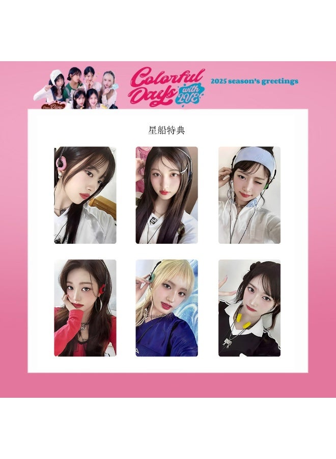 NIBEMINENT 6 Pcs Kpop IVE SEASON’S GREETING Lomo Cards Card For Fans Collection Gifts - Image 1