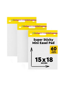 Post-it Self-Stick Mini Easel Pad, 15 in x 18 in, 20 Sheets/Pad, 3 Pads, Great for Virtual Teachers and Students (577-3PK)